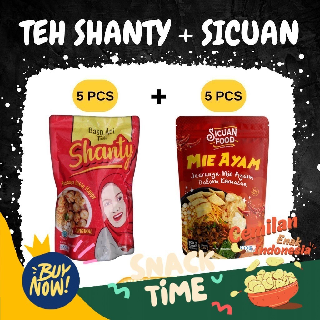 

Special Diskon PAKET BUNDLING Termurah dan Terlaris Baso Aci Teh Shanty Original 5 Pcs / Mie Ayam Instan Sicuan Food 5 Pcs