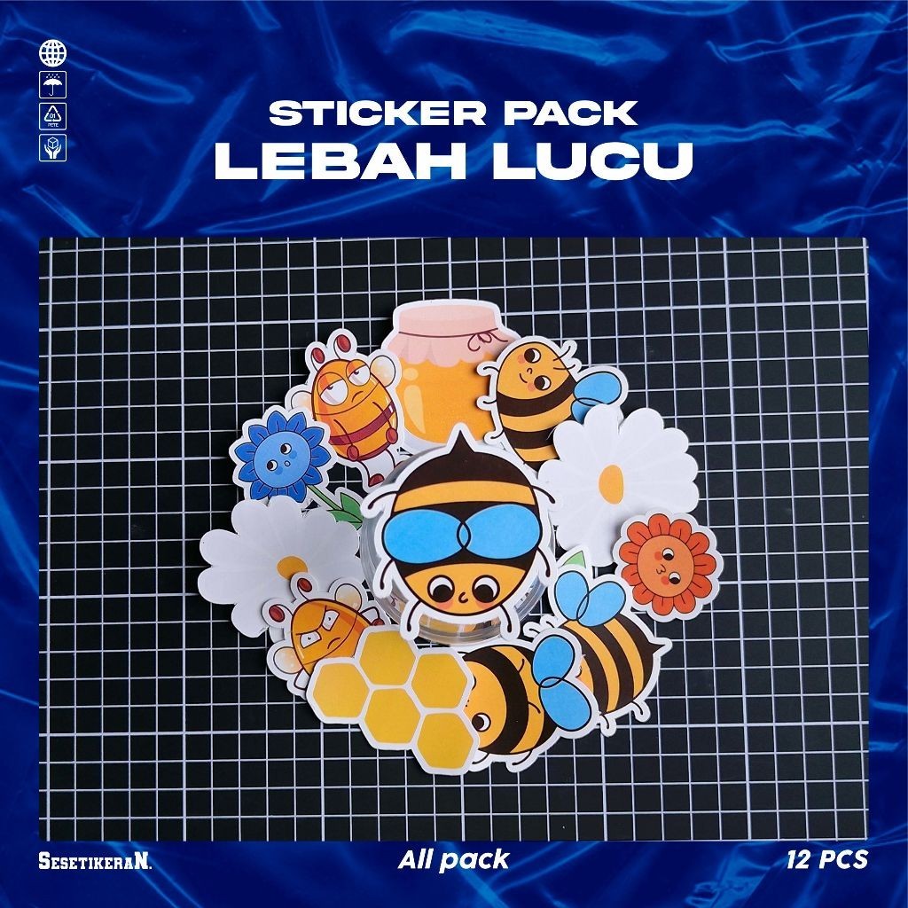 

COD✨ Sesetikeran Pack Stiker Kartun Lucu Lebah Colorfull Keren Untuk Koper Laptop Skateboard