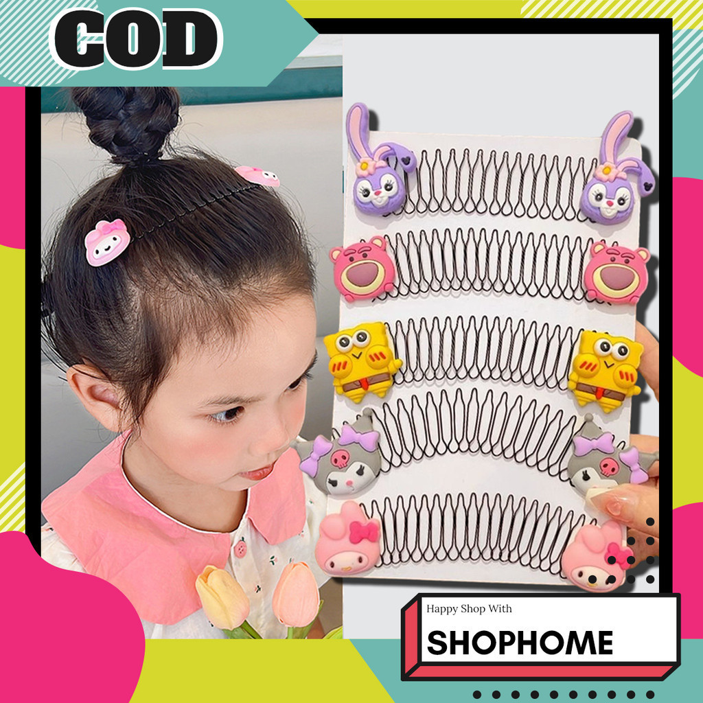 SHOPHOME - Sirkam Rambut Anak Perempuan Cantik Korea Jepit Sanggul Sisir Karakter Kartun Lucu ACC26