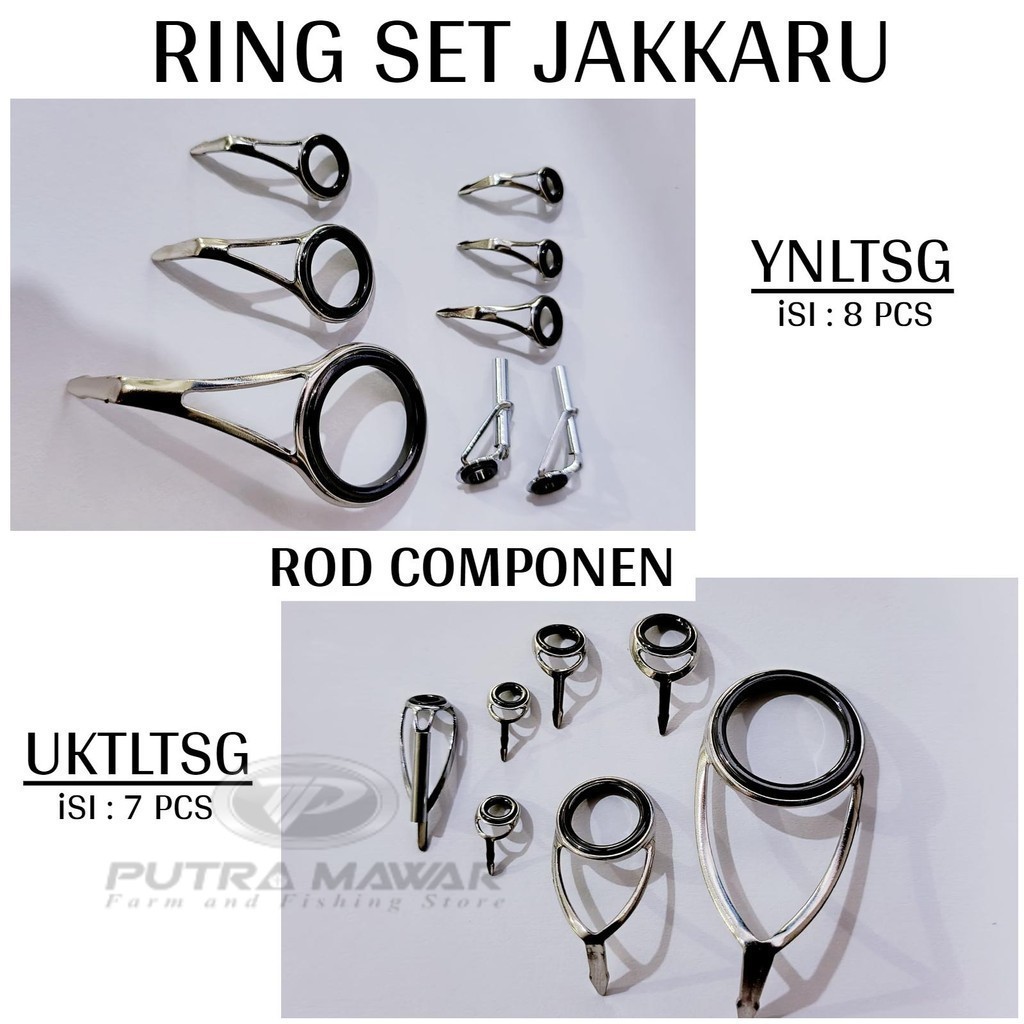 Jakkaru YNLTSG Dan UKTLTSG Isi 7 Dan 8 Pcs Torzite Guide Ring 1 Set Kolongan Keramik Joran Pancing S