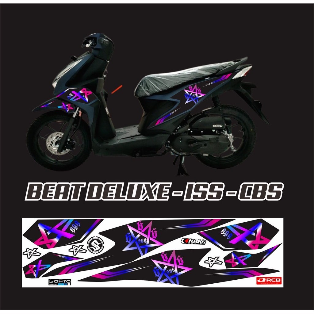 DECAL STRIPING BEAT ISS / STIKER LIS BODY BEAT NEW 2019 2020 2023 DELUXE STIKER VARIASI MOTOR HONDA ALL NEW CBS IIS DELUXE DECAL
