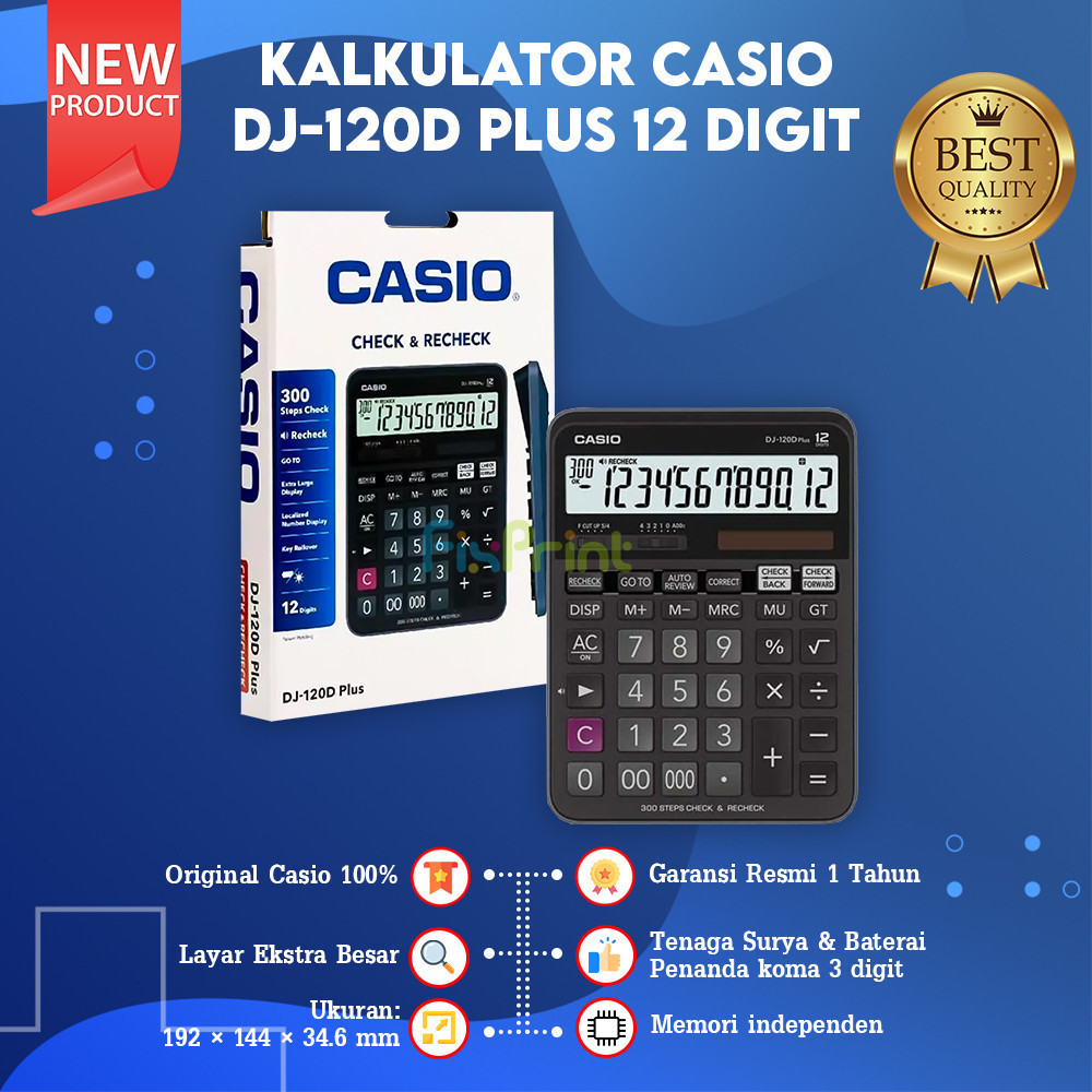 

Kalkulator Casio DJ-120D Desktop Calculator Plus 12 Digit New Original