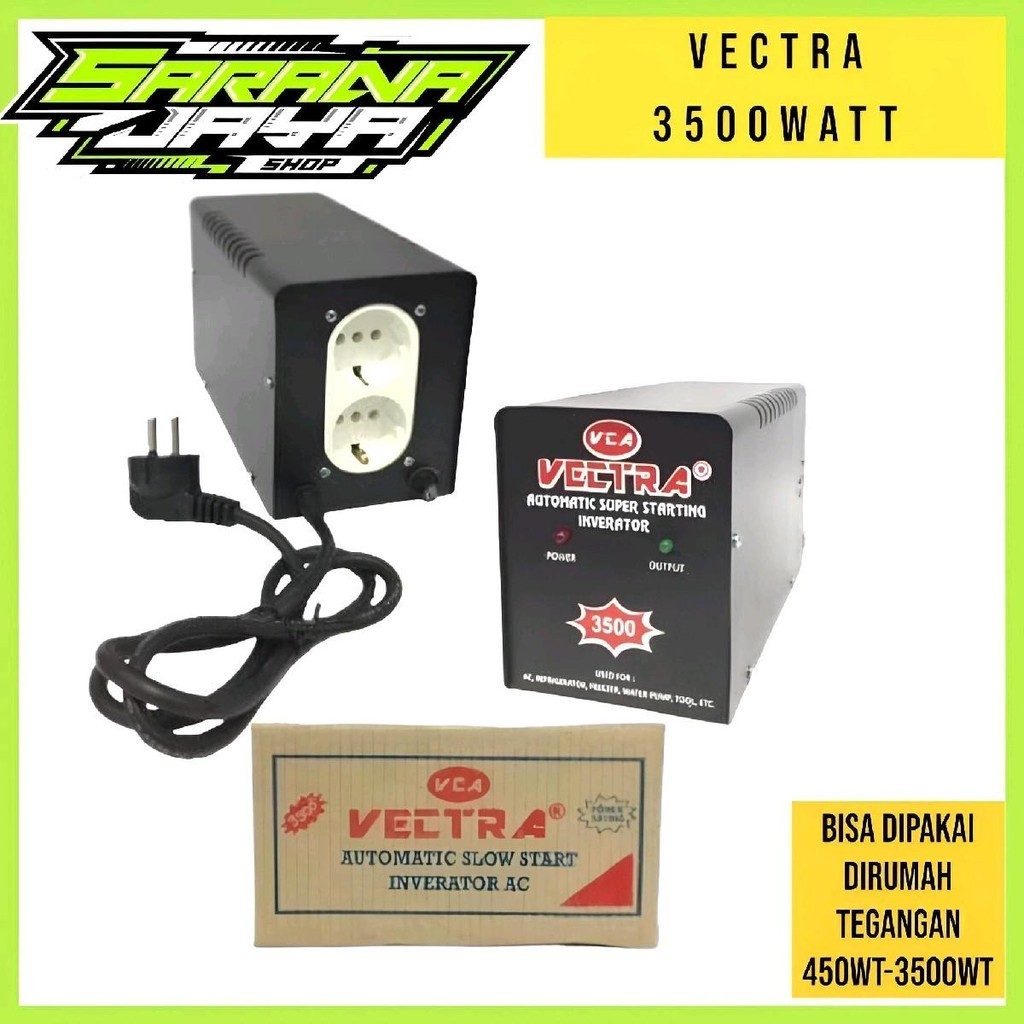 VECTRA- Inverator Anti Jeglek (3500W)hitam Hijau Merah Peralatan