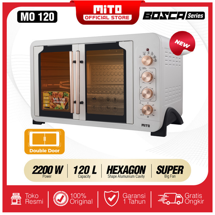 MITO Oven Listrik Bosca Series MO120 double door 120L  - White