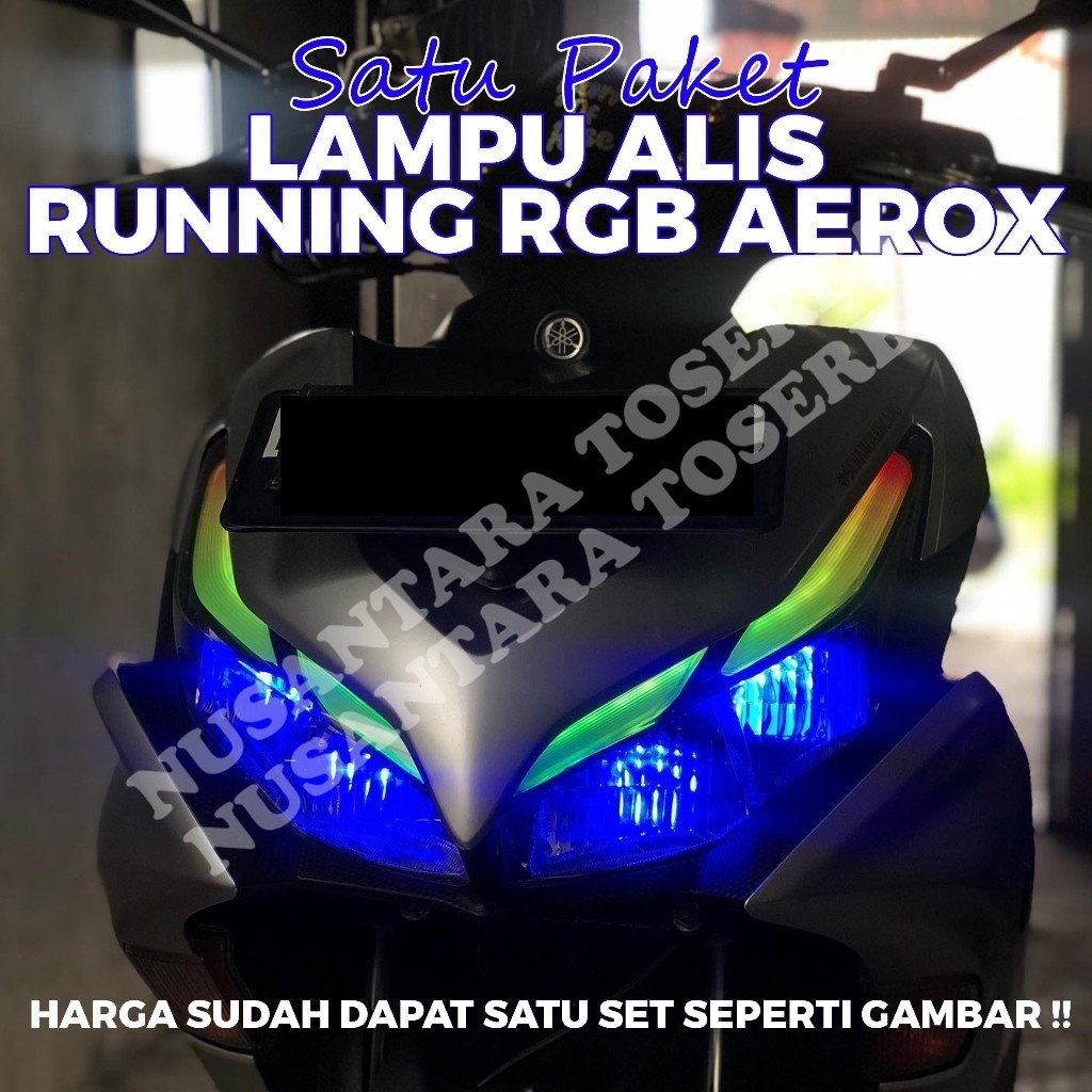 promo lampu alis rgb aerox gratis devil eye murah / lampu variasi aerox connected