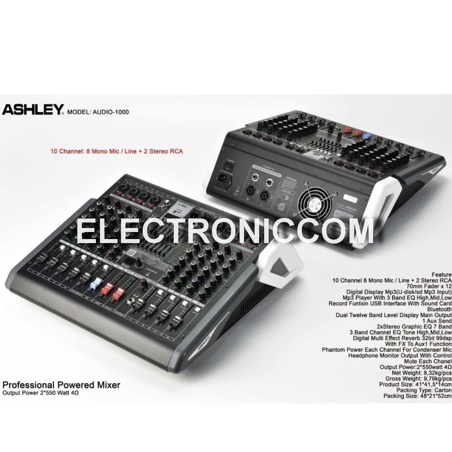 Ashley Power Mixer AUDIO 1000 Original - 10 Channel Ashley AUDIO1000