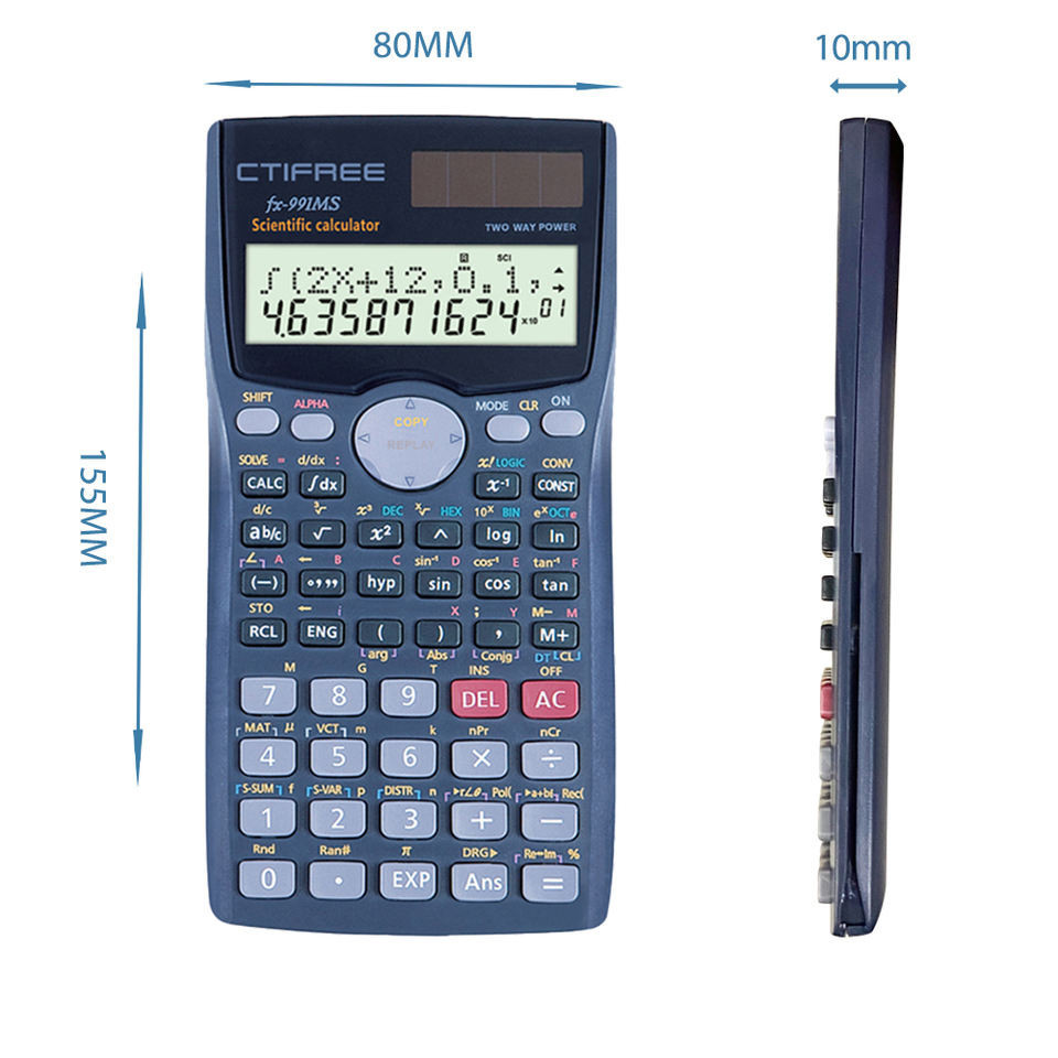 

Ctifree Kalkulator Elektronik Digital Kalkulator Ilmiah Siswa Fungsi 401 Multifungsi 991MS