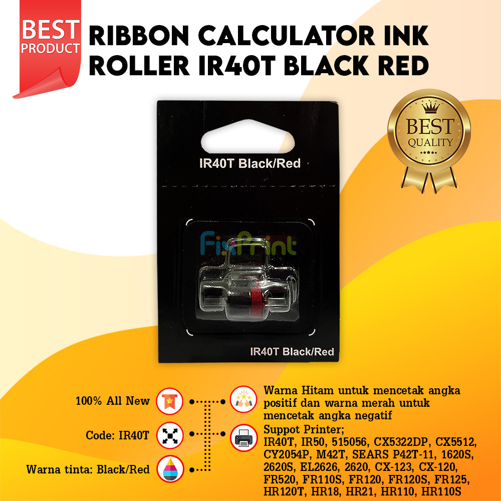 

Ribbon Calculator Ink Roller IR40T Tinta Kalkulator IR-40T Black Red