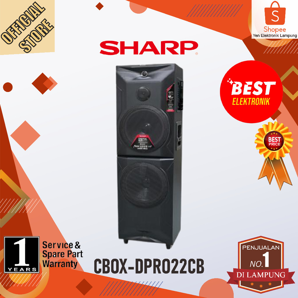 Speaker SHARP CBOX DPRO20CB Aktif 12 inc 3-way speaker Bluetooth