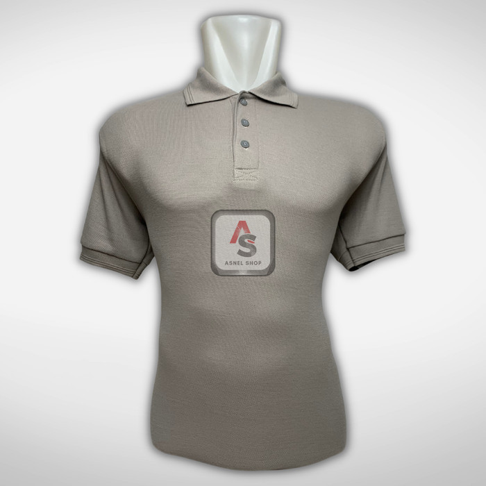 Kaos Kerah Polos Matching Pria Dewasa L XL XXL Polo Shirt Nevada Cowok - Cream, M