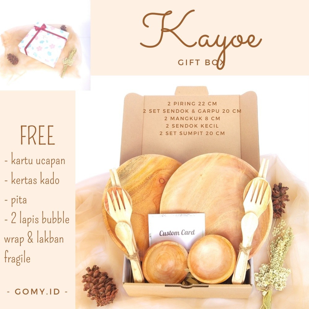 

KAYOE gomy.id wedding gift box hampers kado hadiah lebaran idul fitri nikahan pernikahan perkawinan ulang tahun wedding set peralatan alat makan piring sendok gelas cangkir mangkok mangkuk kayu mahoni jati couple murah unik kado pernikahan hampers wedding