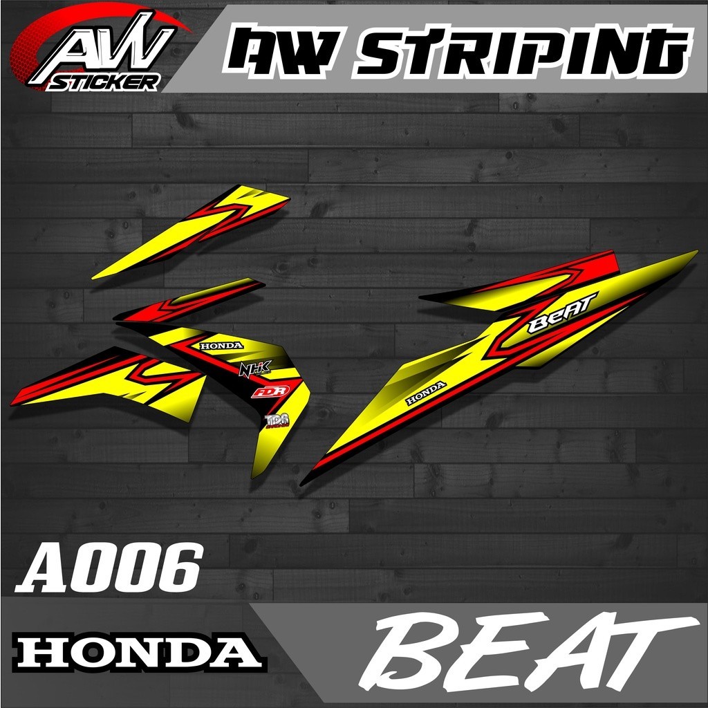 006 Sticker Striping Lis Variasi Beat Fi / Beat Streat / Beat Fi Esp 2016 2017 2018 Racing Semi Full