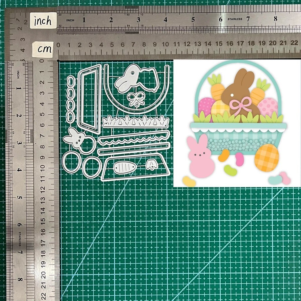 

Addycraft Metal Cutting Dies Easter bunny basket die set For DIY Scrapbook Die Paper Cards Embossed Craft Die