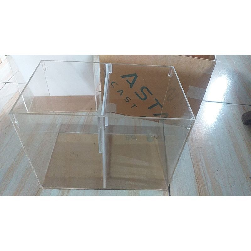 CUSTOM  Soliter Cupang Akrilik selfie 2 kamar 35 x 15 x 15 2mm FREE PACKING BUBBLE