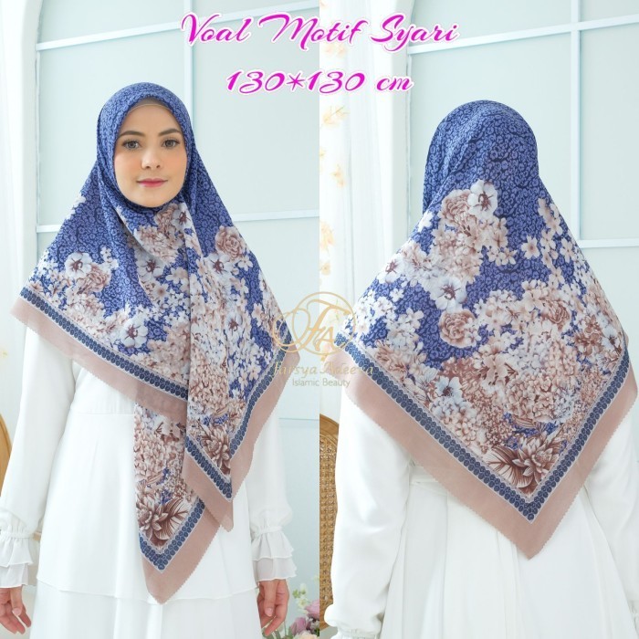 Kerudung Segiempat Syar'i Motif Deenay Kw Hijab Segi Empat Nayla Hijab - asemka kuning