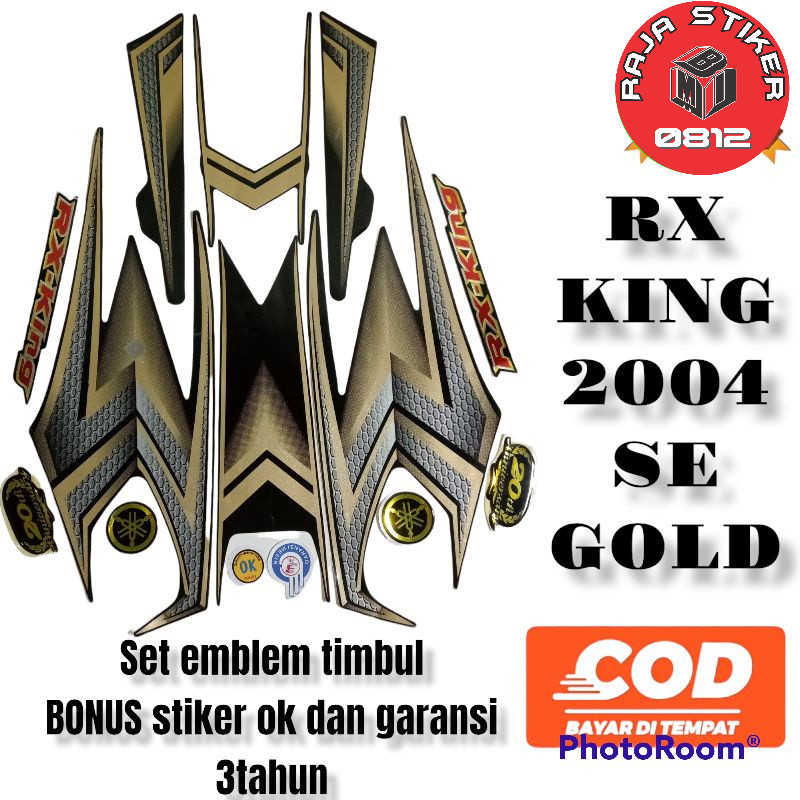 striping rx king 2004 SE gold set emblem timbul, stiker lis body rx king 2004 SE gold komplit