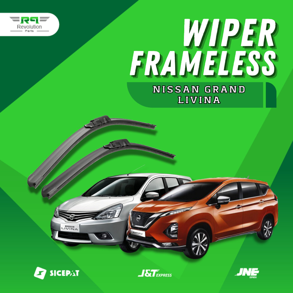 Wiper Frameless Nissan Livina / Grand Livina / All New Livina Wiper Mobil Tanpa Rangka Besi Sapuan K