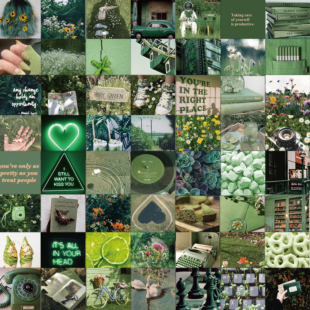 

10/30/50PCS Green Landscape Art Fresh Hand Account Stickers Decoration Mobile Phone Laptop Luggage Waterproof Stickers Wholesale