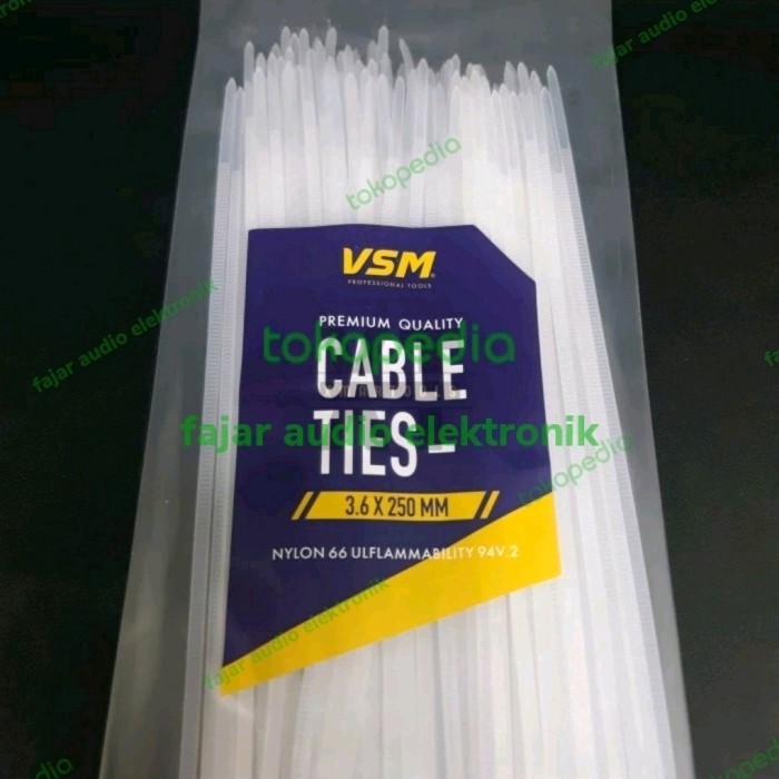 cable ties kabel tis tali krek 250x3.6mm 25cm 3.6mm 250mm 250 plastik Fajar elektro 2