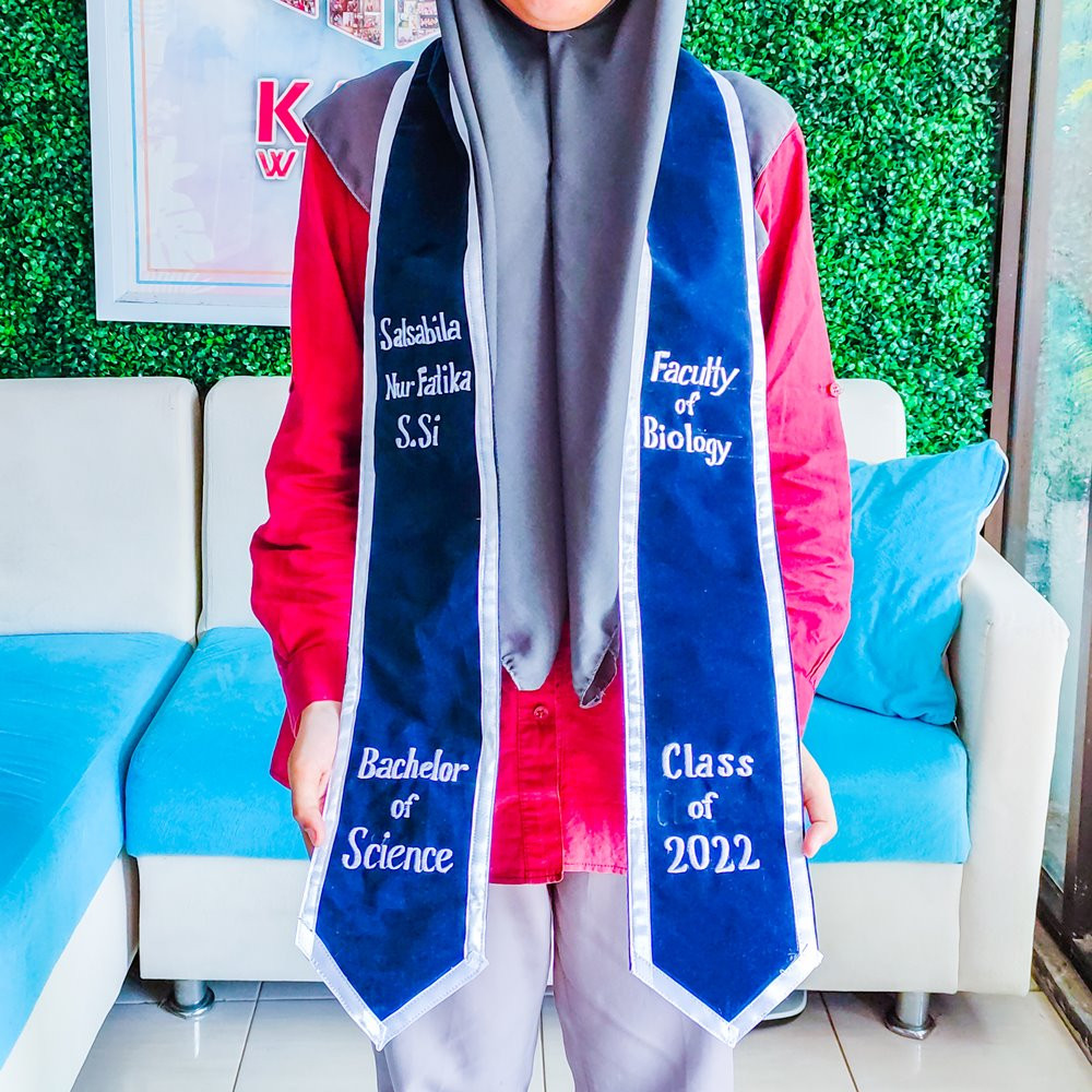 SELEMPANG WISUDA SELEMPANG LEHER BLUDRU BORDIR CUSTOM Selempang Wisuda