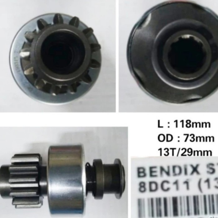 bendix starter mitsubishi 8dc11 topi bibir gigi 13 BARU