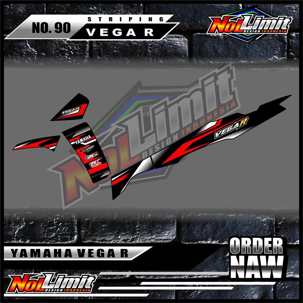 Sticker Striping Variasi New Vega R - Striping Motor New Vega R motif Racing 08