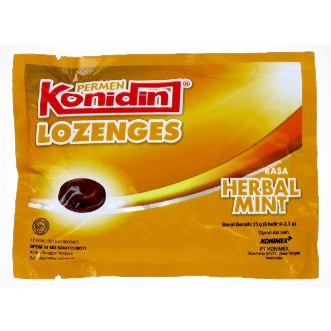 

Konidin Lozenges Herbal 1 sachet Permen Lozenges Rasa Herbal Mint - Pharma Mart