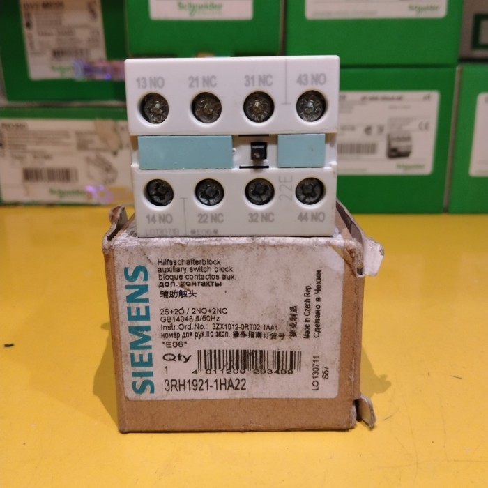 SIEMENS 3RH1921-1HA22 AUXILIARY SIEMENS 2NO+2NC AUXILIARY CONTACTOR