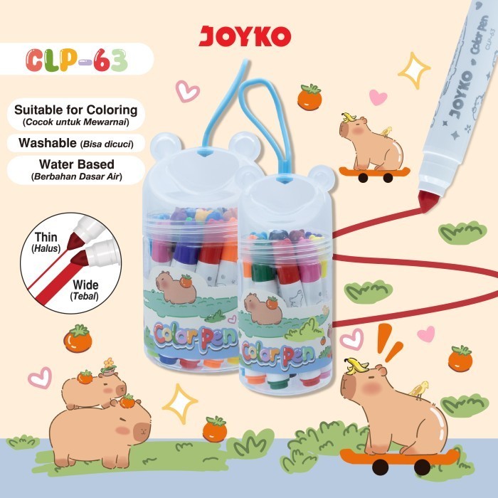 

SPIDOL SET WARNA JOYKO 12 DAN 24 WARNA CLP-63 | COLOR PEN JOYKO CLP-63