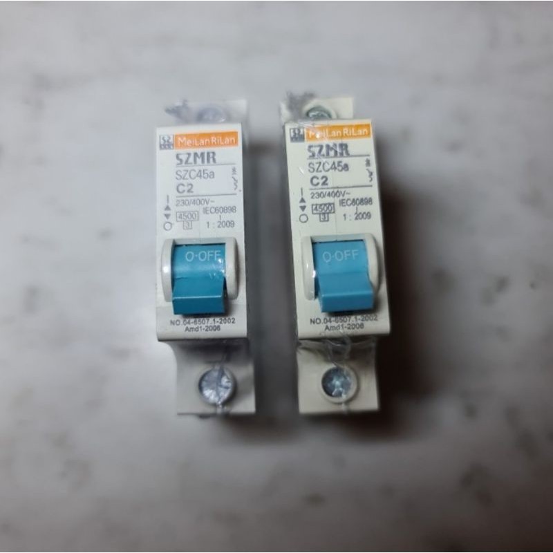 MCB SZMR MeiLan RiLan 2A/ 2Ampere 1 Phase/ 1 Pas SNI Standar PLN