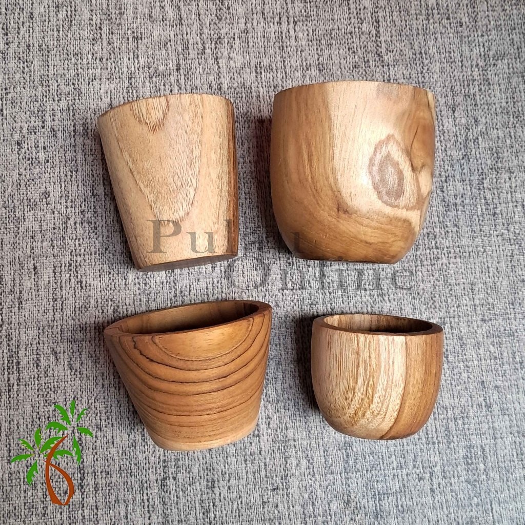 Gelas Kayu Finishing Natural Food Grade