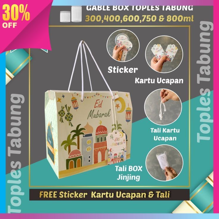 

TERMURAH KADO HAMPERS KEREN KEKINIAN / 50pcs Gable Box Lebaran Tali jinjing / Box Hampers Kue Kering Idul Fitri Toples Tabung/ WHITE PINK (Paket 50pcs)