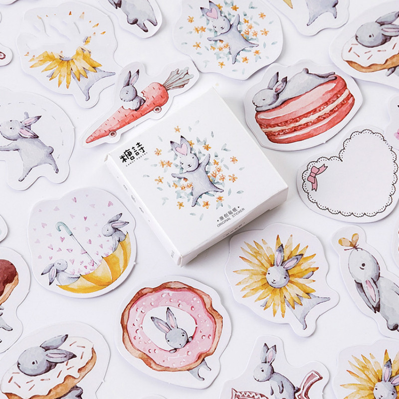 

Mohamm Month hare Cute Diary Paper Mini Small Kawaii Decor Planner Stickers Scrapbooking Flakes Stationery
