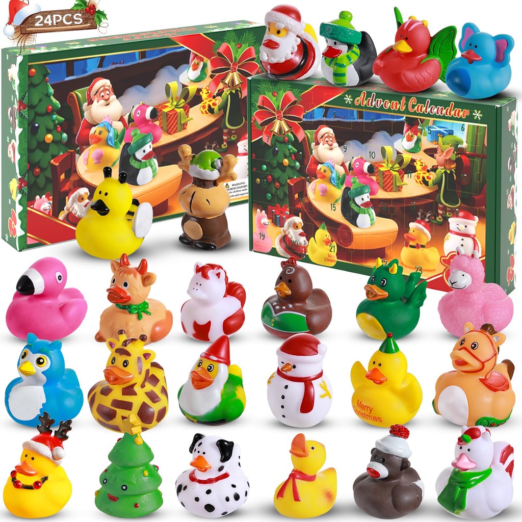 

2024 Advent Calendar Christmas Ducks-24 Days Christmas Rubber Duck Surprises Countdown Gift for Toddlers Boys Girls,Christmas Co