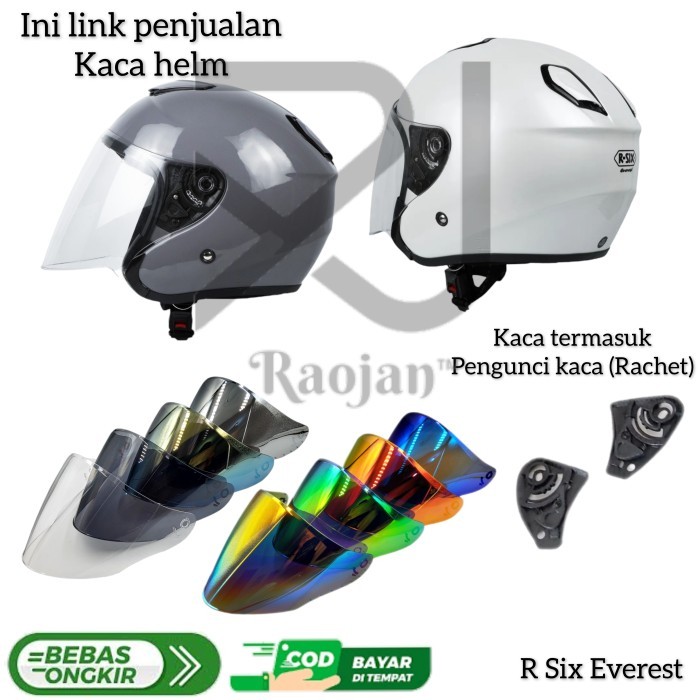 Kaca helm R Six Everest Visor helm R Six Everest