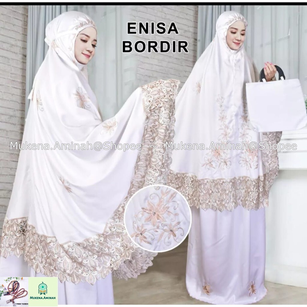MUKENA DEWASA ENISA LUNA MAYA RENDA BORDIR MEWAH