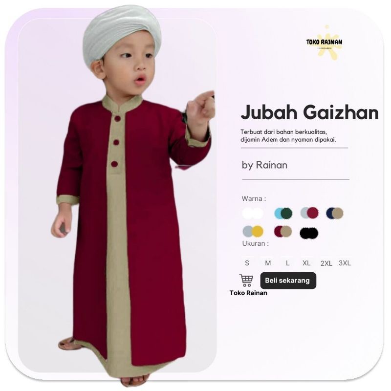 Busana Lebaran Muslim Wanita Dress Gamis Murah Modern / Jubah Anak GAIZHAN by RAINAN ORI / Baju Koko