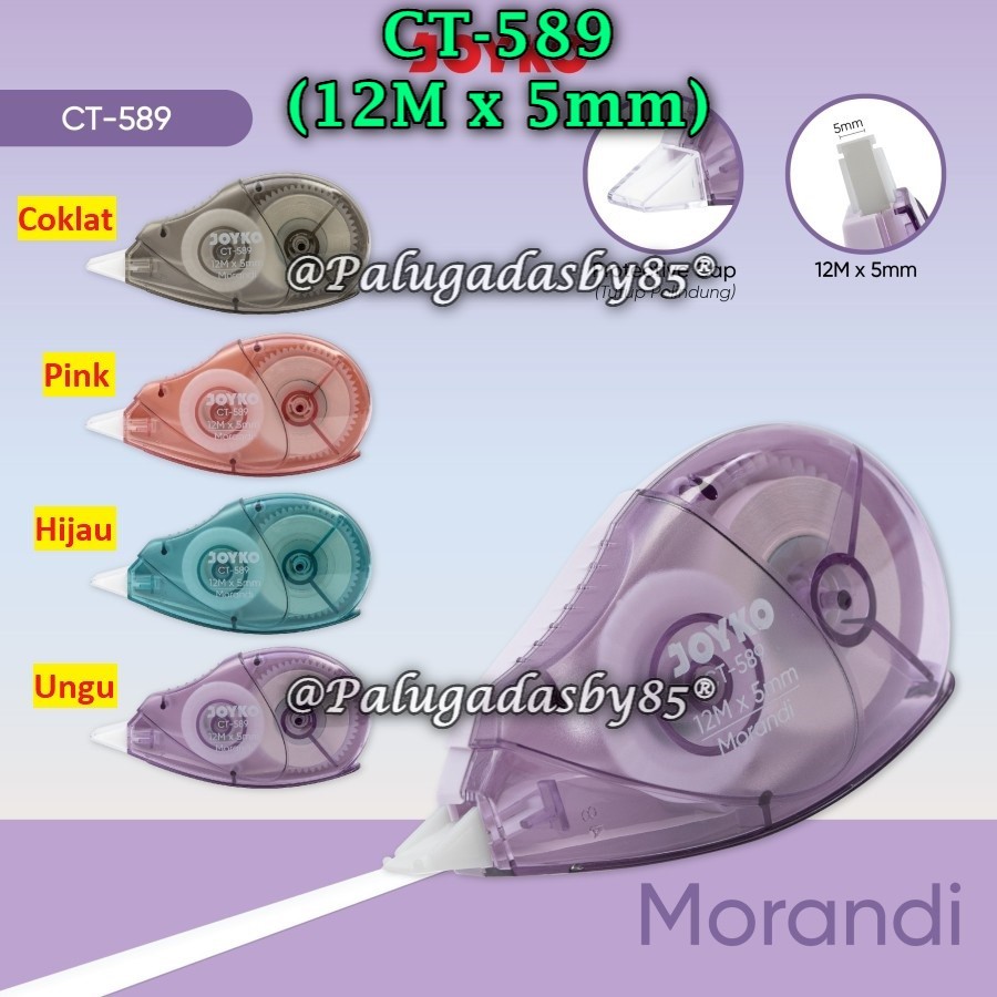 

(1 Biji) Correction Tape JOYKO CT-589 (12 M x 5 mm) / Pita Koreksi Correction Tape Joyko CT-589