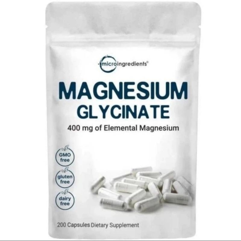 Microingredients Magnesium Glycinate 400mg Of Magnesium isi 200 Caplets Magnesium Glycinate 450mg