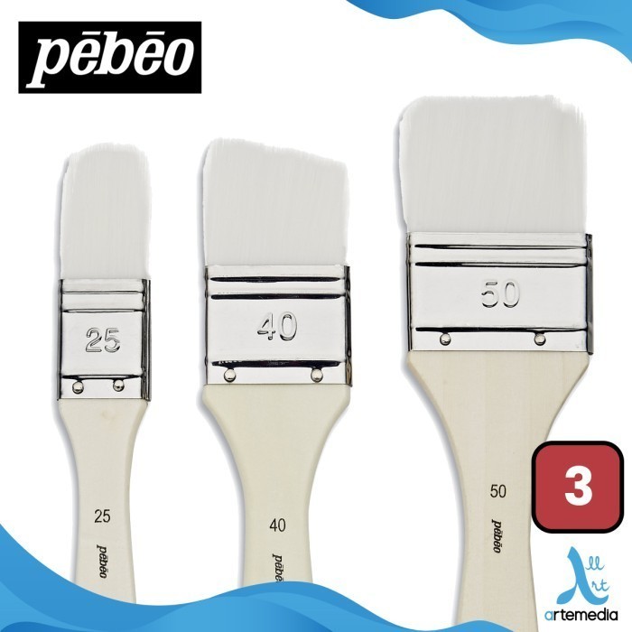 

Kuas Lukis Pebeo White Nylon Gesso and Varnish Brush Set