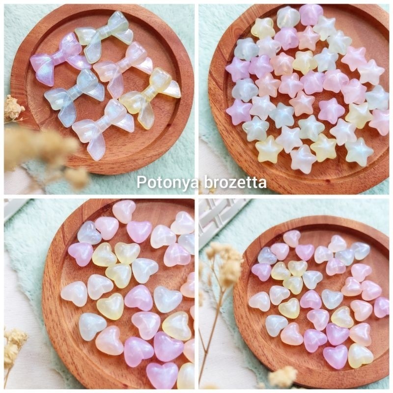 candy beads 25gram 16-45pcs manik-manik warna pastel import premium brozetta