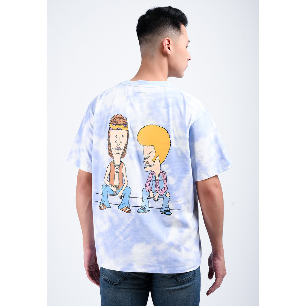 MANZONE Kaos Lengan Pendek Pria HIPPIE - Blue White