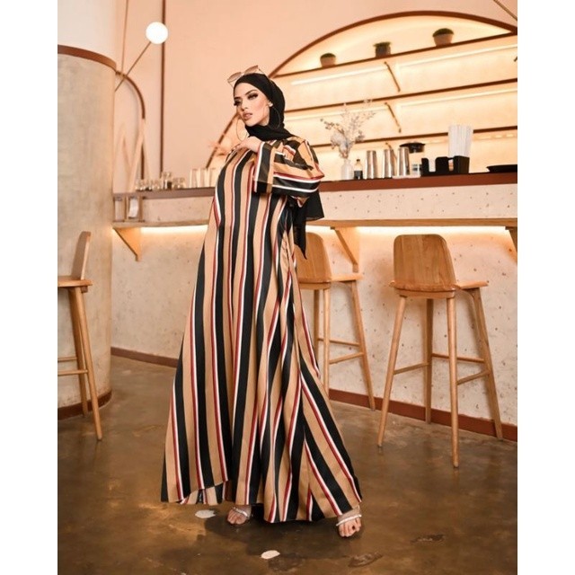 Fataya Collection ERZHIRA  Abaya Nuansa Earth Tone - Kain Maxmara Silk Lingkar Dada 120 cm