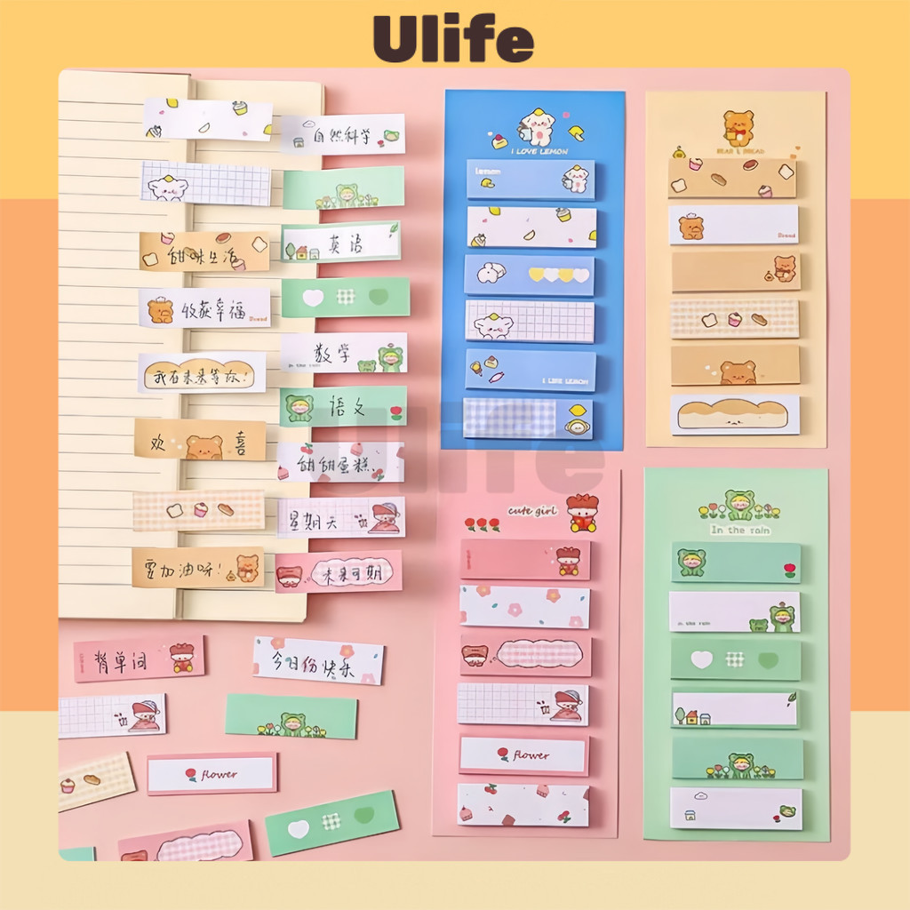 

Sticky Notes / Memo / Stick Marker / 8in1 Tempelan / Pembatas Buku / 120 Lembar Pembatas Buku Karakter