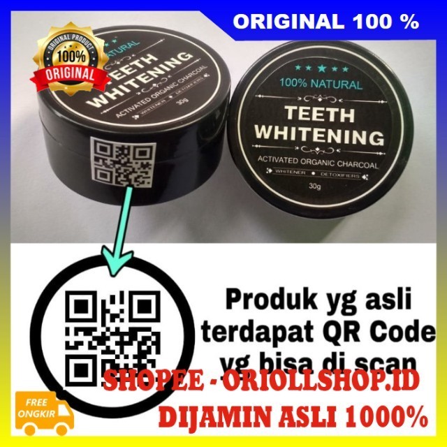 Pemutih Gigi Alami Teeth Whitening Charcoal Activated Carbon 100% ASLI