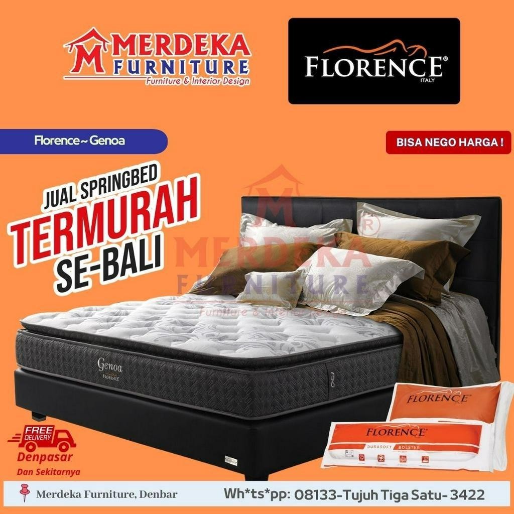 Kasur Florence ~ Genoa | Spring Bed 160x200|Free Bantal|