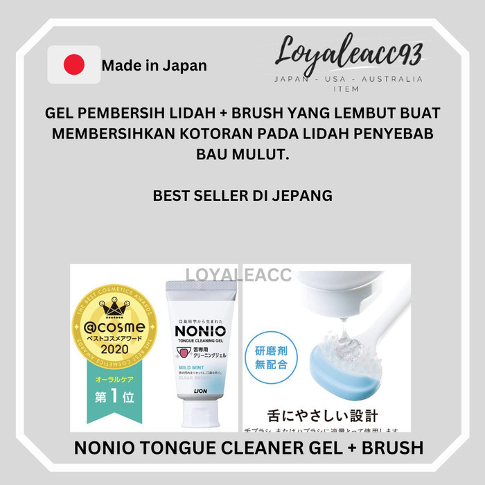 Nonio Tongue Cleaner Gel pembersih lidah 45gr sikat pembersih lidah - Brush+cleaner