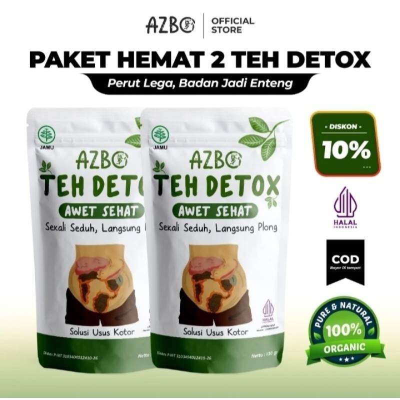 

(2 PCS) AZBO Teh Detox Pembersih Usus Kotor Pelangsing Badan BPOM Ampuh Melancarkan BAB