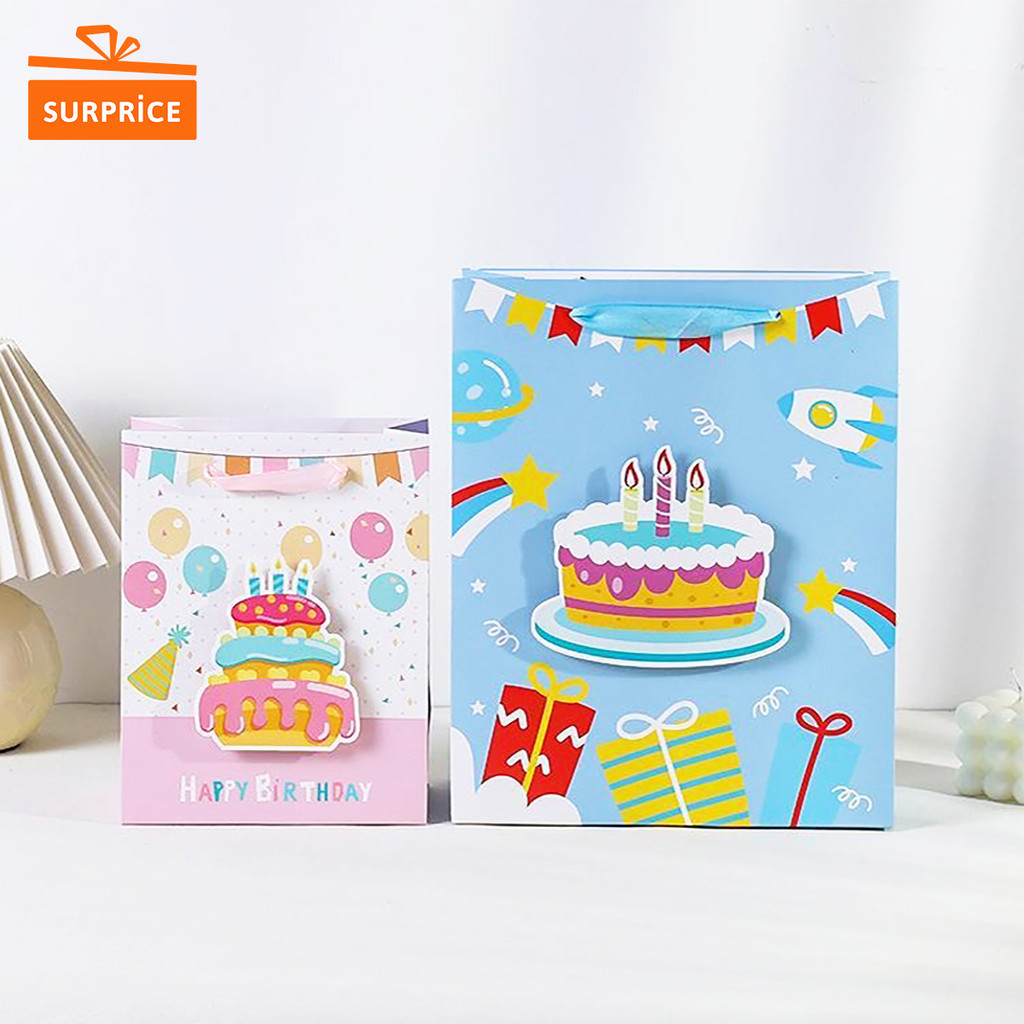 

Surprice Paperbag Tali Pita 18x23x10 cm Motif Kue Ulang Tahun / Paper Bag / Goodie Bag / Tas Kado / Tas Hadiah