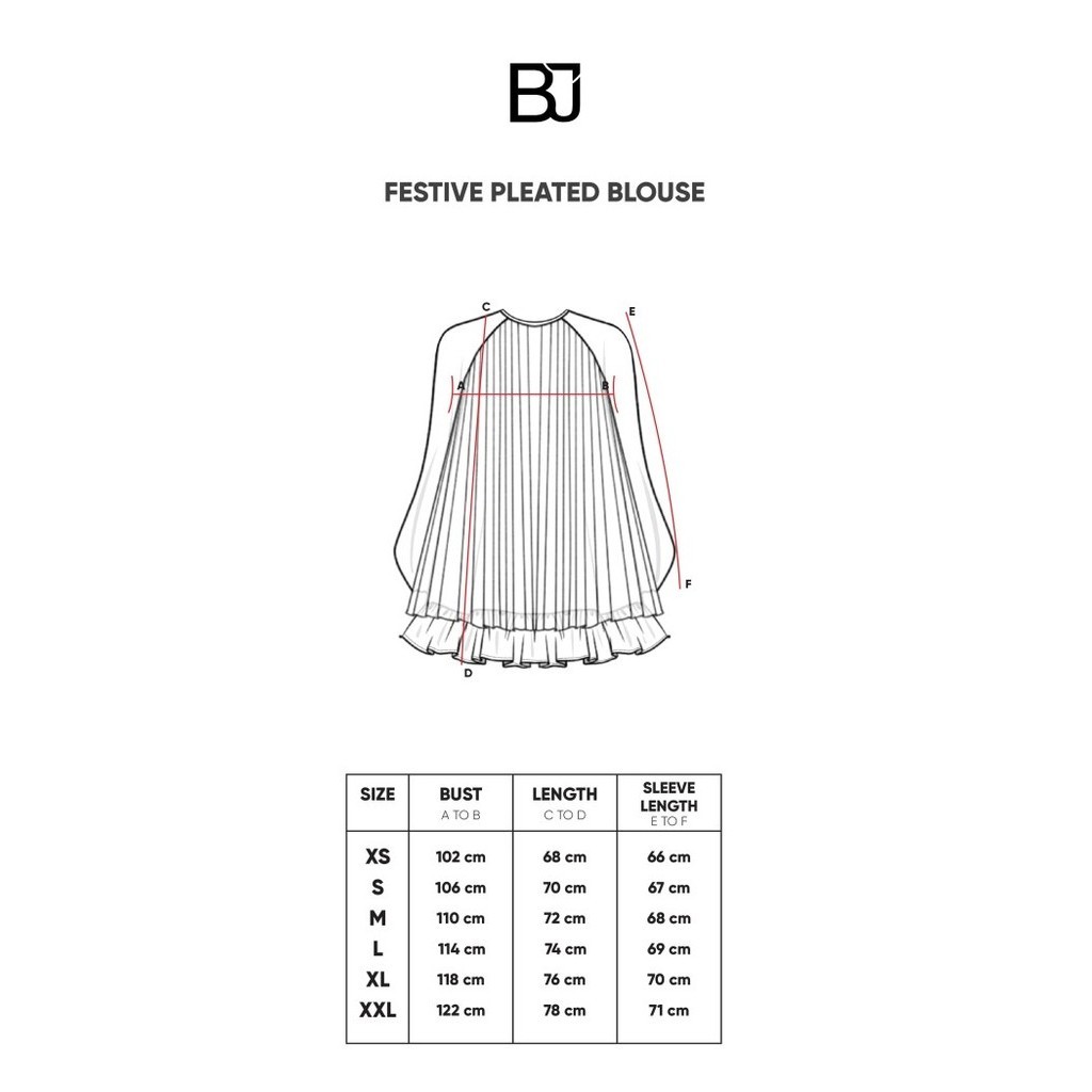 Benang Jarum - Festive Pleated Blouse - Cream - M